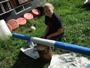 Bianca painting trot poles