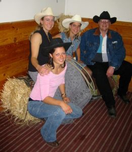 Cowgirls and cowboy